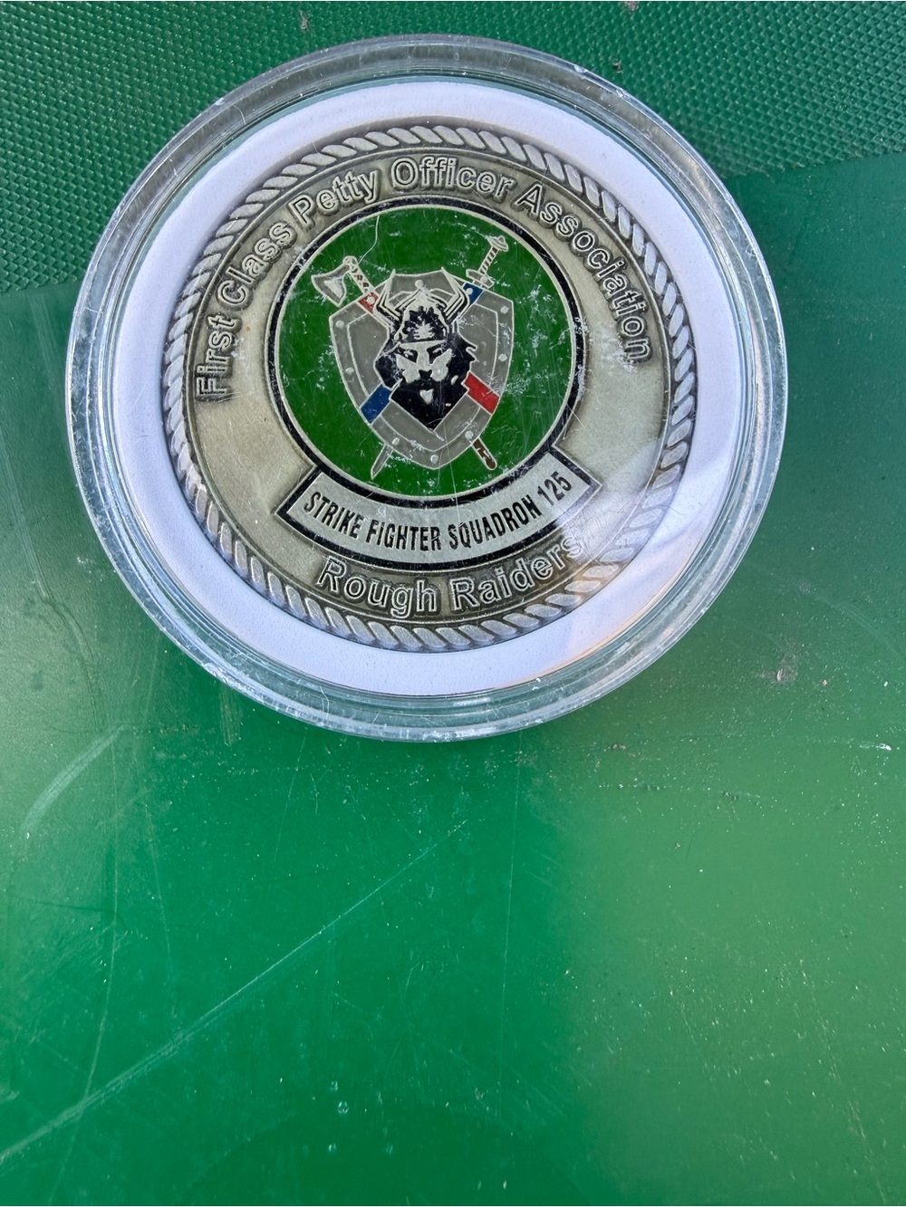 Rough Raiders Challenge Coin – Green Enamel Military Collectible